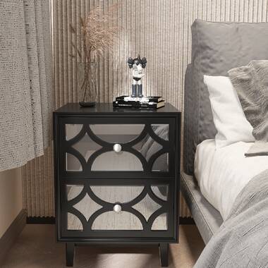 2 on sale mirrored nightstands